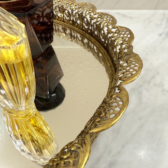 Vintage Hollywood Regency Vanity Mirror/Tray - Picture 5 of 14